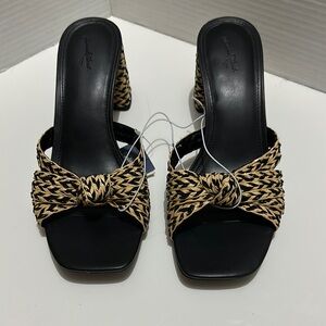 Universal Thread Black and Tan Women's Knotted Aaliyah Sandals Size 10 NWT